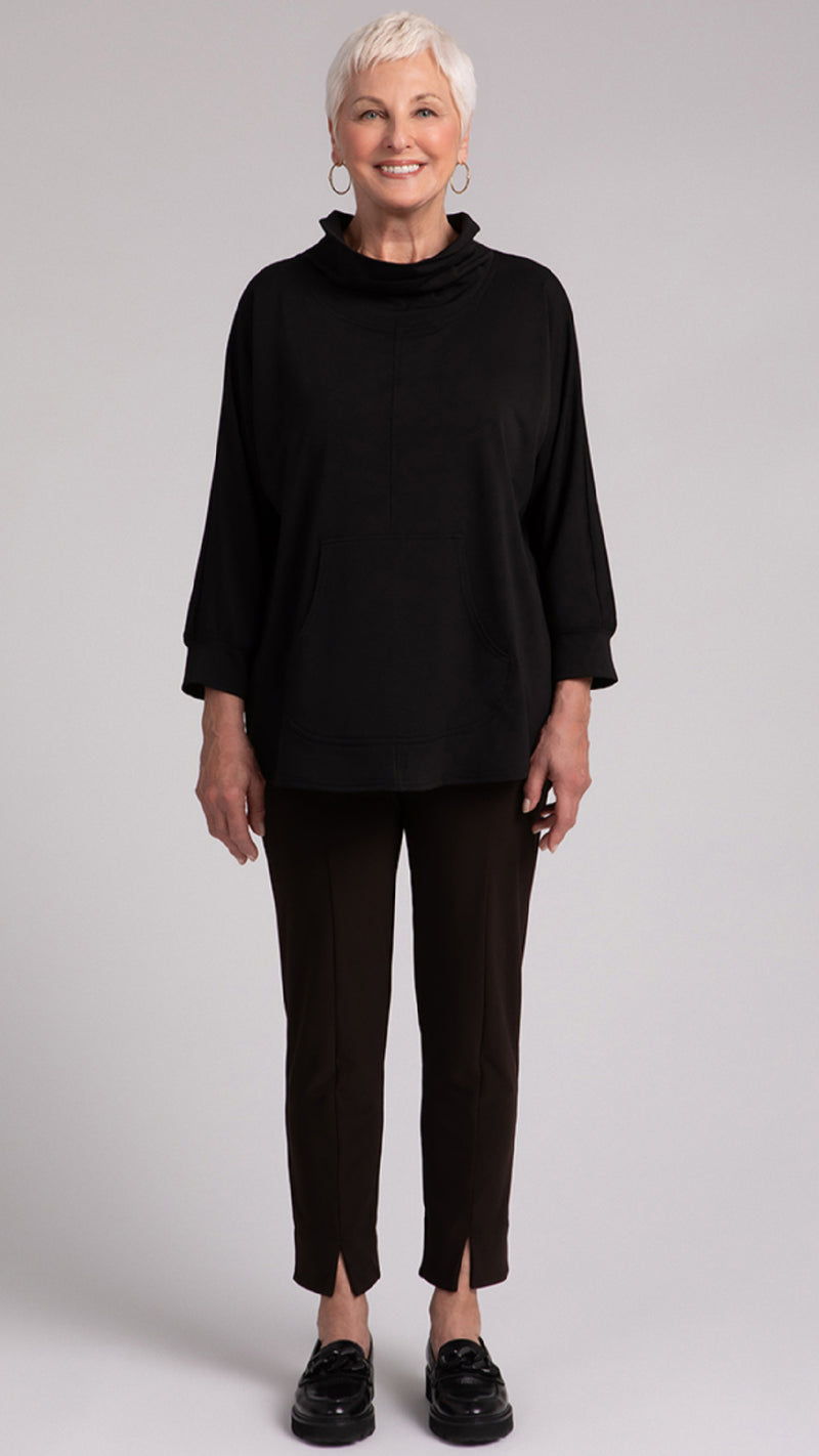 Funnel Neck Pullover W/ Kangaroo PKT, Fleece Back Jersey (Sale)