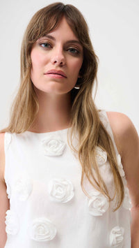 Joseph Ribkoff-Novelty SleevelessTop With 3D Floral Embroidery