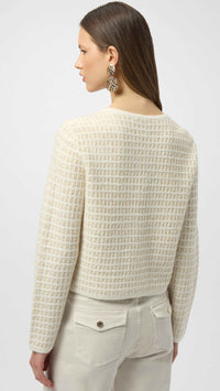 Joseph Ribkoff Sequined Sweater Knit Cardigan with Gold Buttons