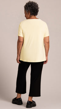 Soft Square Neck Top, Short Sleeves
