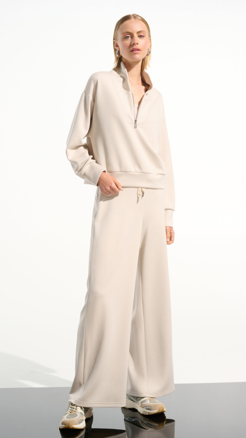 Joseph Ribkoff Scuba Jersey Straight  Pull-On Pants With Draw String and Sweatshirt