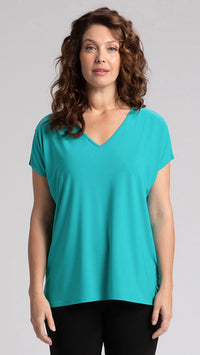 V-Neck Slit Sleeve Top