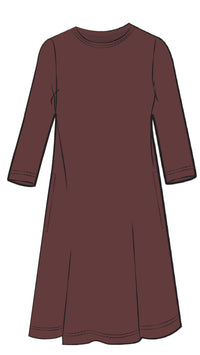 Nu Trapeze Dress, 3/4 Sleeve