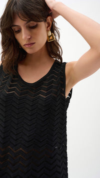 Joseph Ribkoff Viscose Jacquard Knit Chevron Stitch Relaxed Tunic Top and Culotte Pants