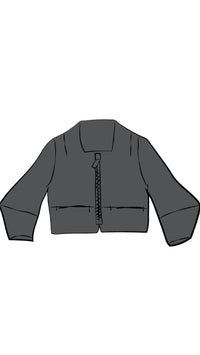 Cropped Lantern Jacket W/Zip Front (selected color on sale)