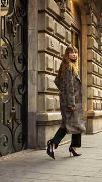 Joseph Ribkoff Wool Plaid Double-Faced Coat