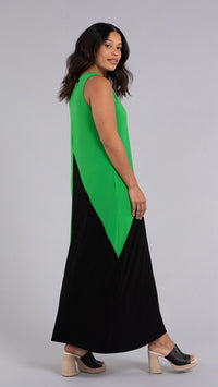 Colour Block Reversible Triangle Sleeveless Dress