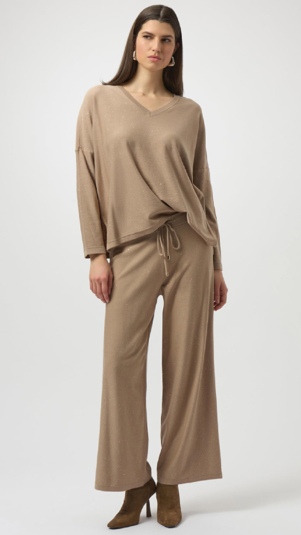 Joseph Ribkoff Sequinned Sweater Knit Culotte Pants
