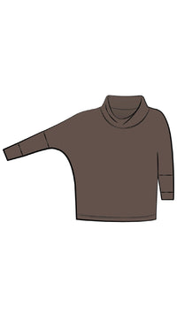 Slouch Sweat Shirt No Ties, 3/4 Sleeve