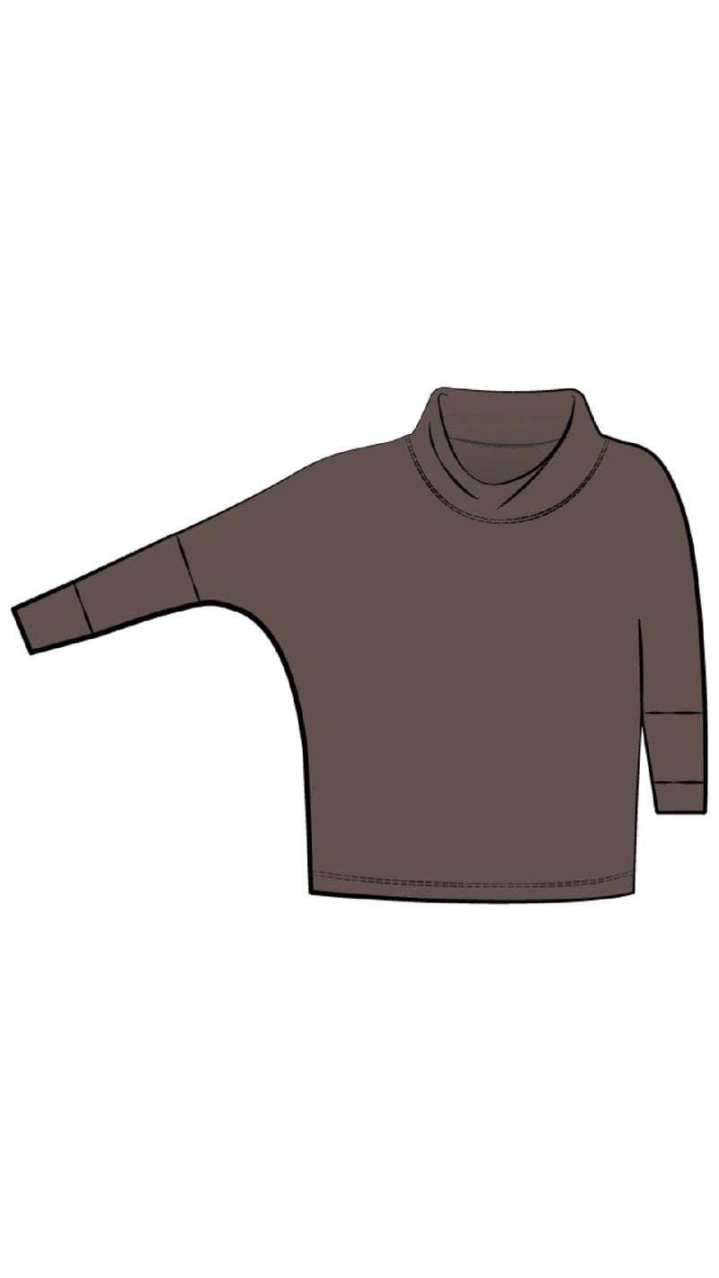 Slouch Sweat Shirt No Ties, 3/4 Sleeve