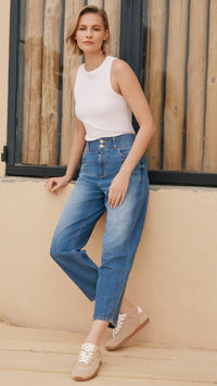 Jasmin Balloon Jean-Medium Blue