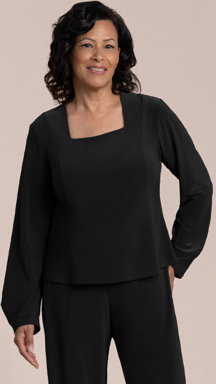 Fit N Flare Lantern Top, Long Sleeves