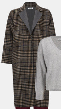 Joseph Ribkoff Wool Plaid Double-Faced Coat