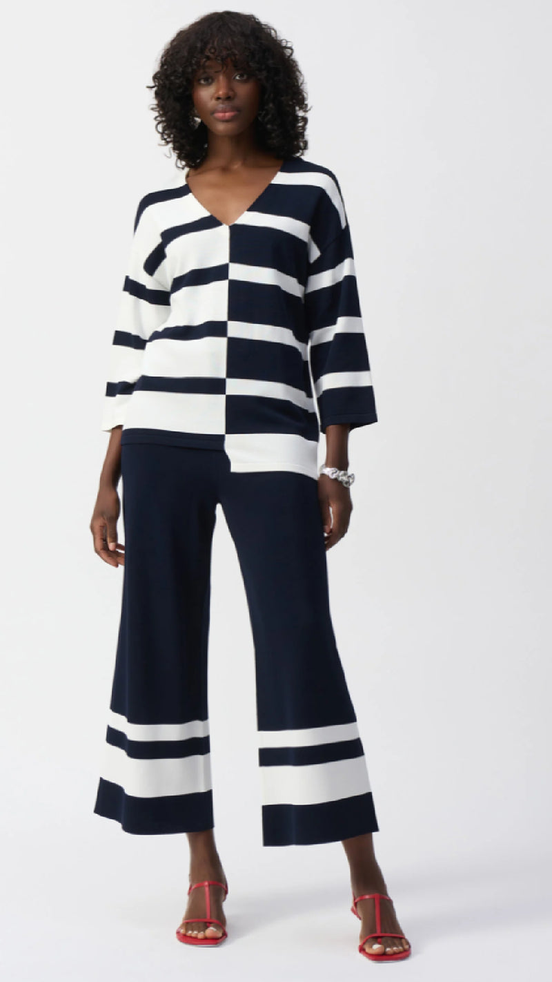 Joseph Ribkoff placement Stripe Sweater Knit Culotte