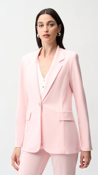 Joseph Ribkoff Silky Knit Fitted Blazer And Cropped Pull-On Pants With Gold Buttons