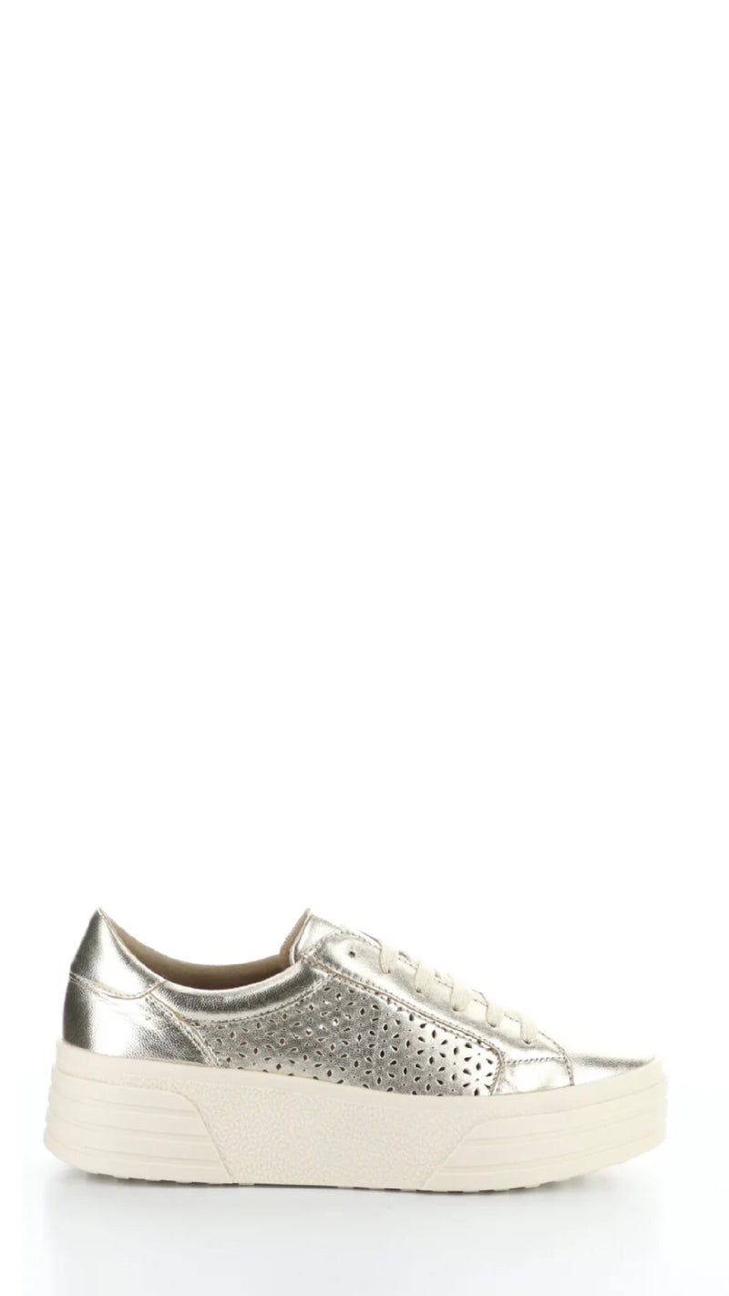 Lolita Gold Lace Up Shoes