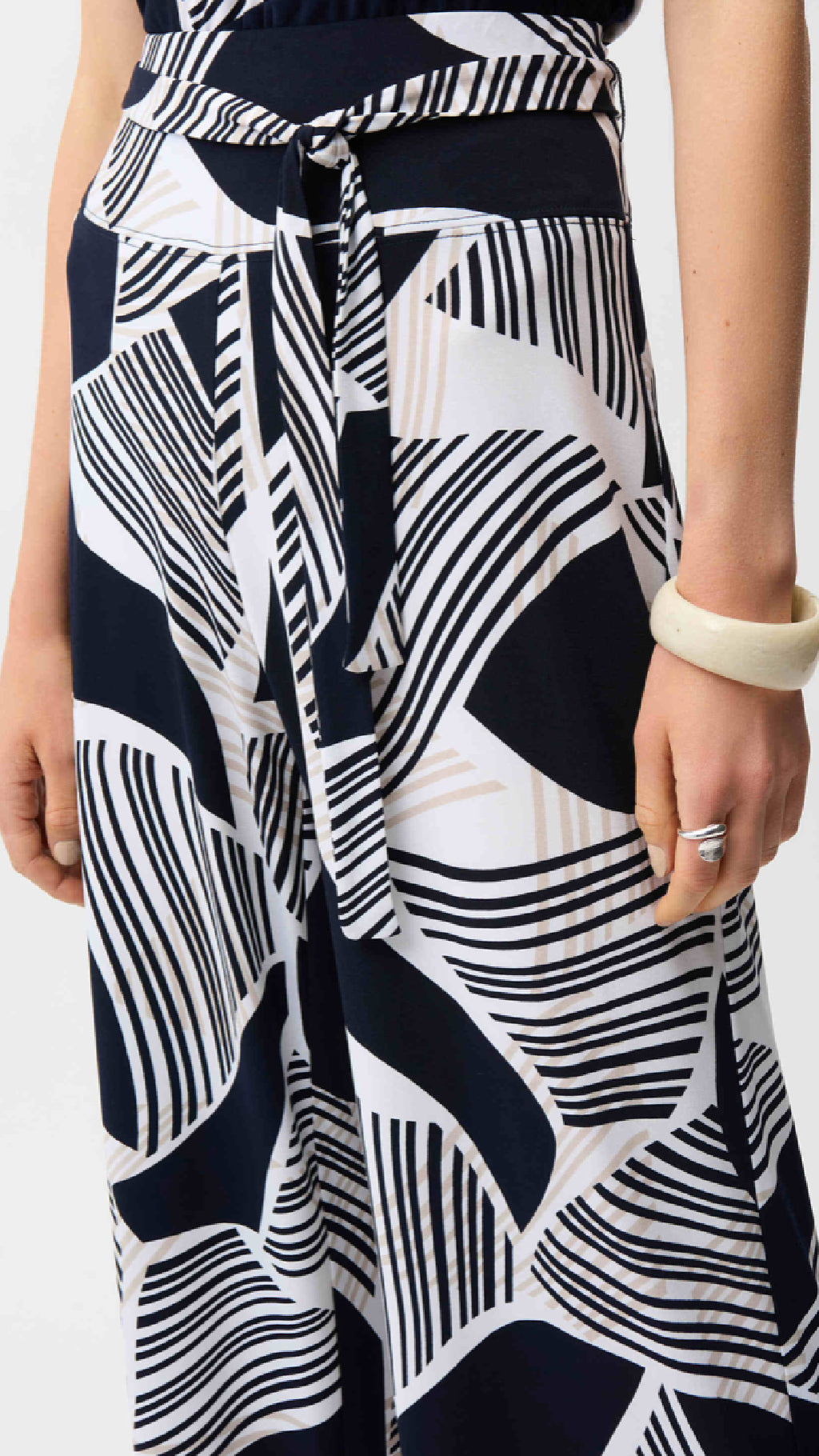 Joseph Ribkoff Silky Knit Geometric Print Asymmetrical Cocoon Top or Pull On Pants.