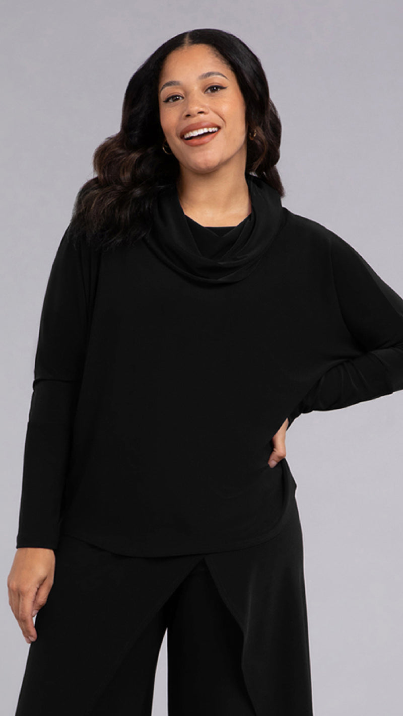 Nu Cinch Cowl Neck Top, long Sleeve (Sale)