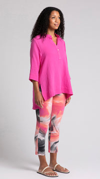Cotton Gauze OverShirt, 3/4 Sleeve (selected colors  on sale)