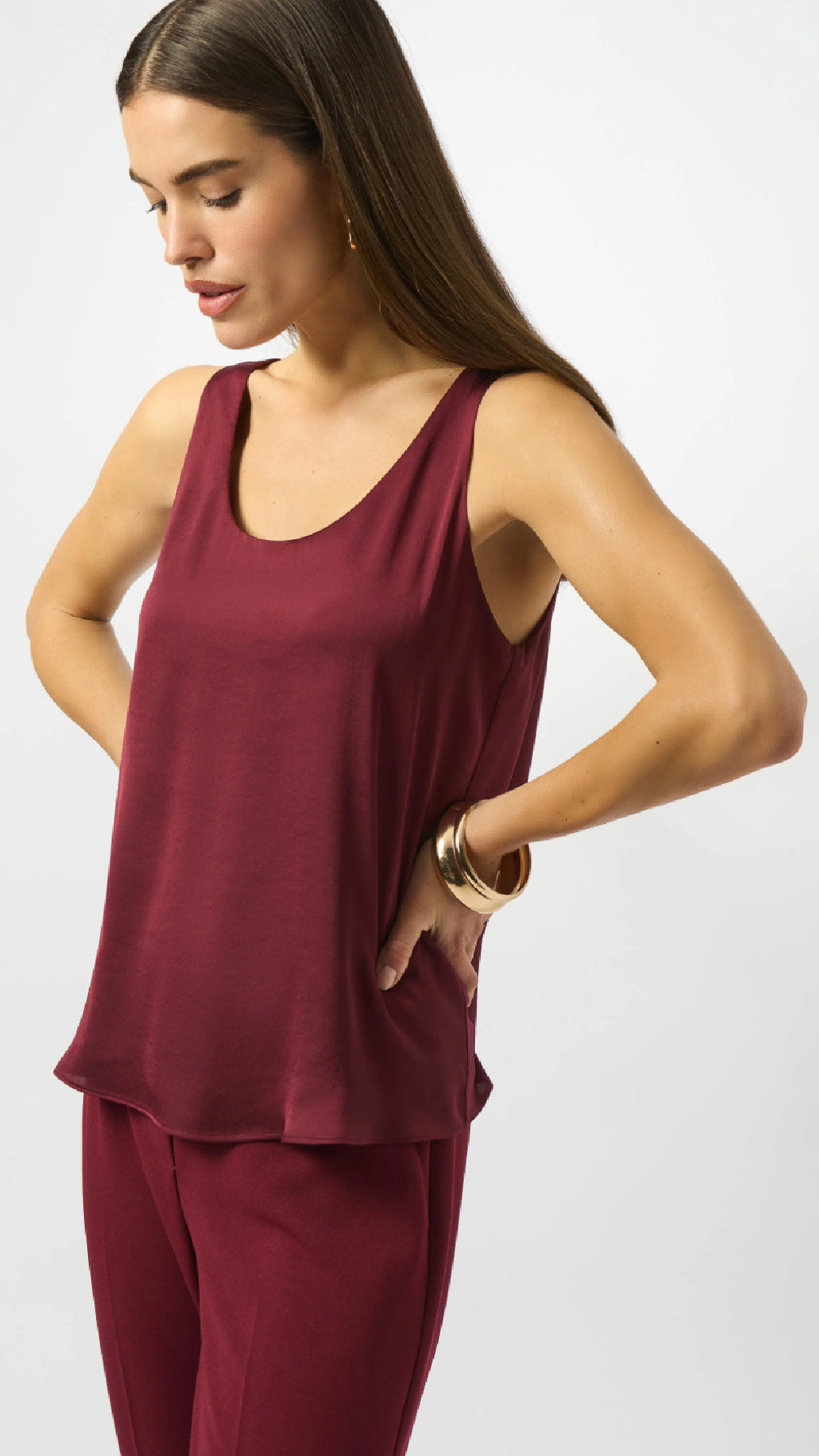 Joseph Ribkoff Recycled Hammered Satin Sleeveless Top
