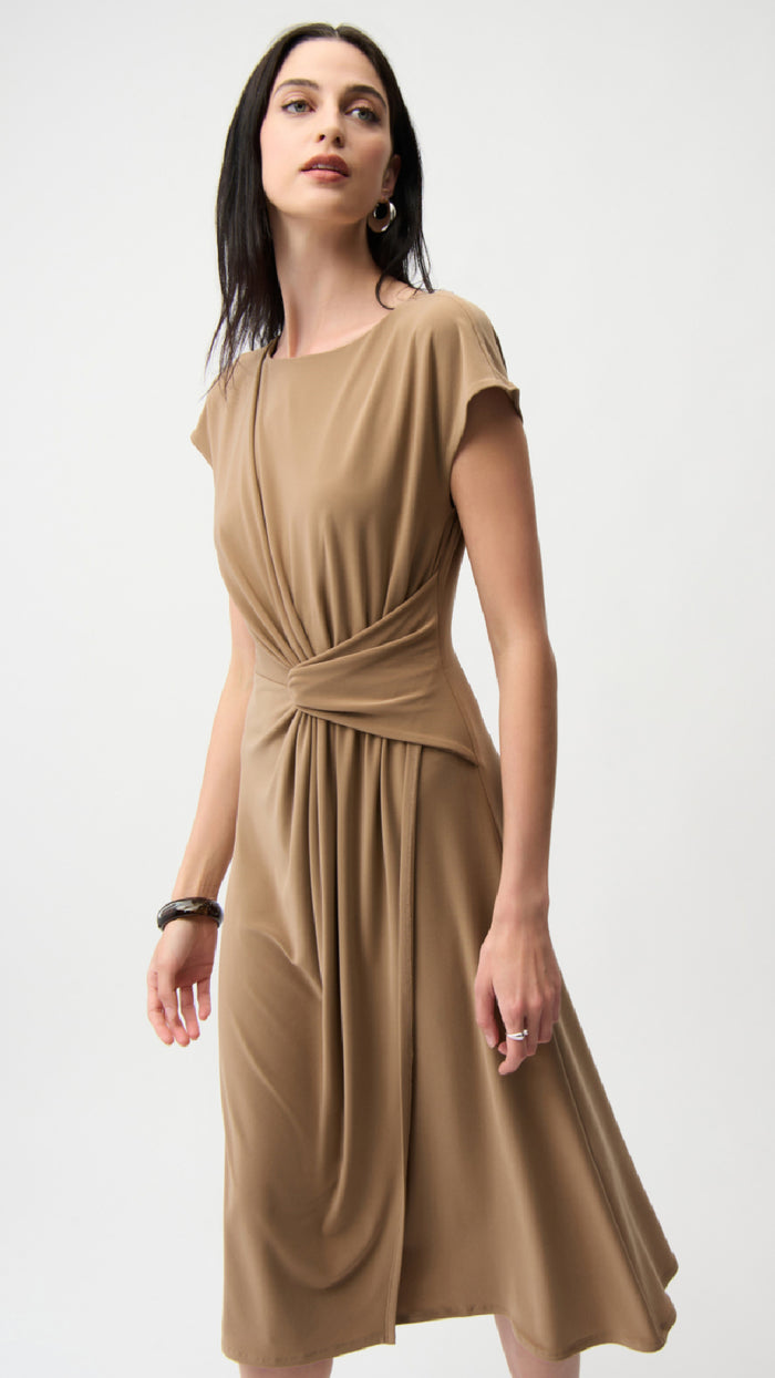 Joseph Ribkoff Silky Knit A Line Dress With Wrap Skirt (New Spring)