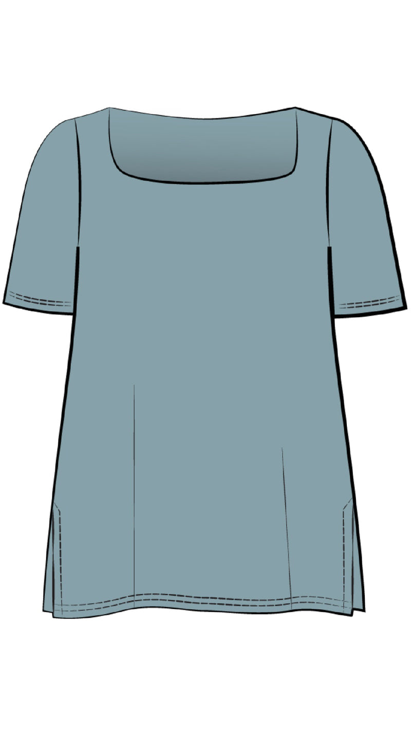 Soft Square Neck Top, Short Sleeves (Con’t)