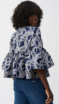 Joseph Ribkoff Abstract Jacquard Trapeze Jacket
