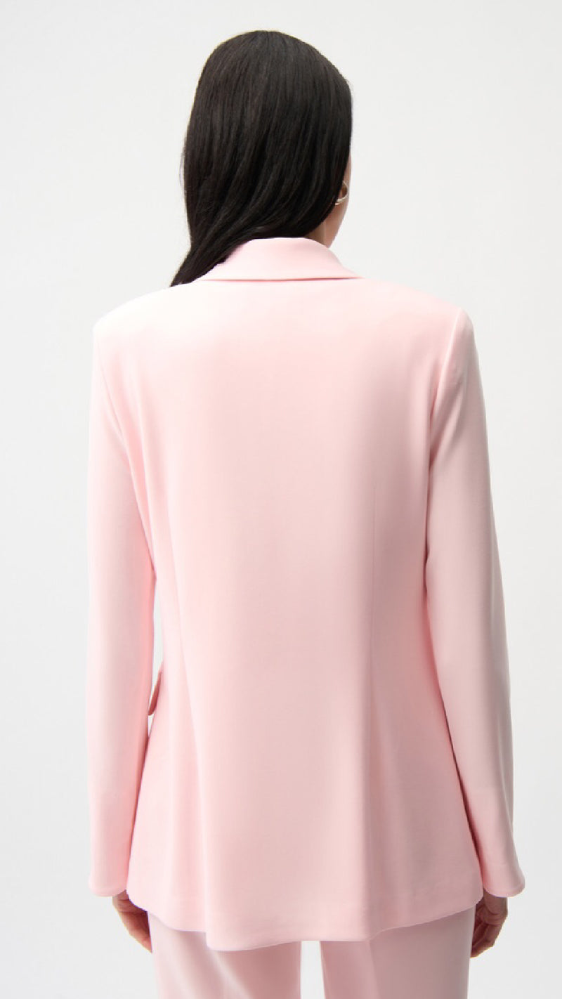 Joseph Ribkoff Silky Knit Fitted Blazer And Cropped Pull-On Pants With Gold Buttons