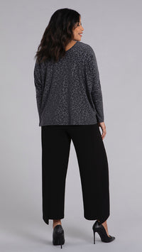 Reversible Cinch Top, Long Sleeve-Animal Embossed