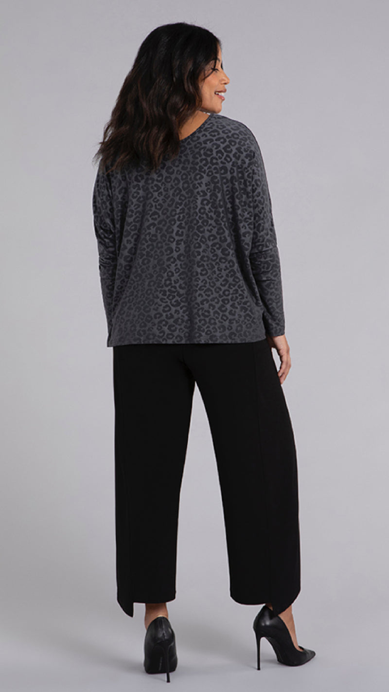 Reversible Cinch Top, Long Sleeve-Animal Embossed