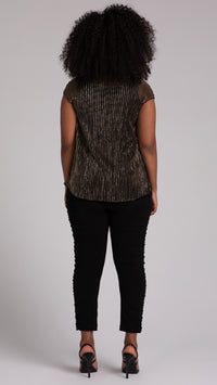 Draped Cowl Top, Pleated Mesh (Sale)
