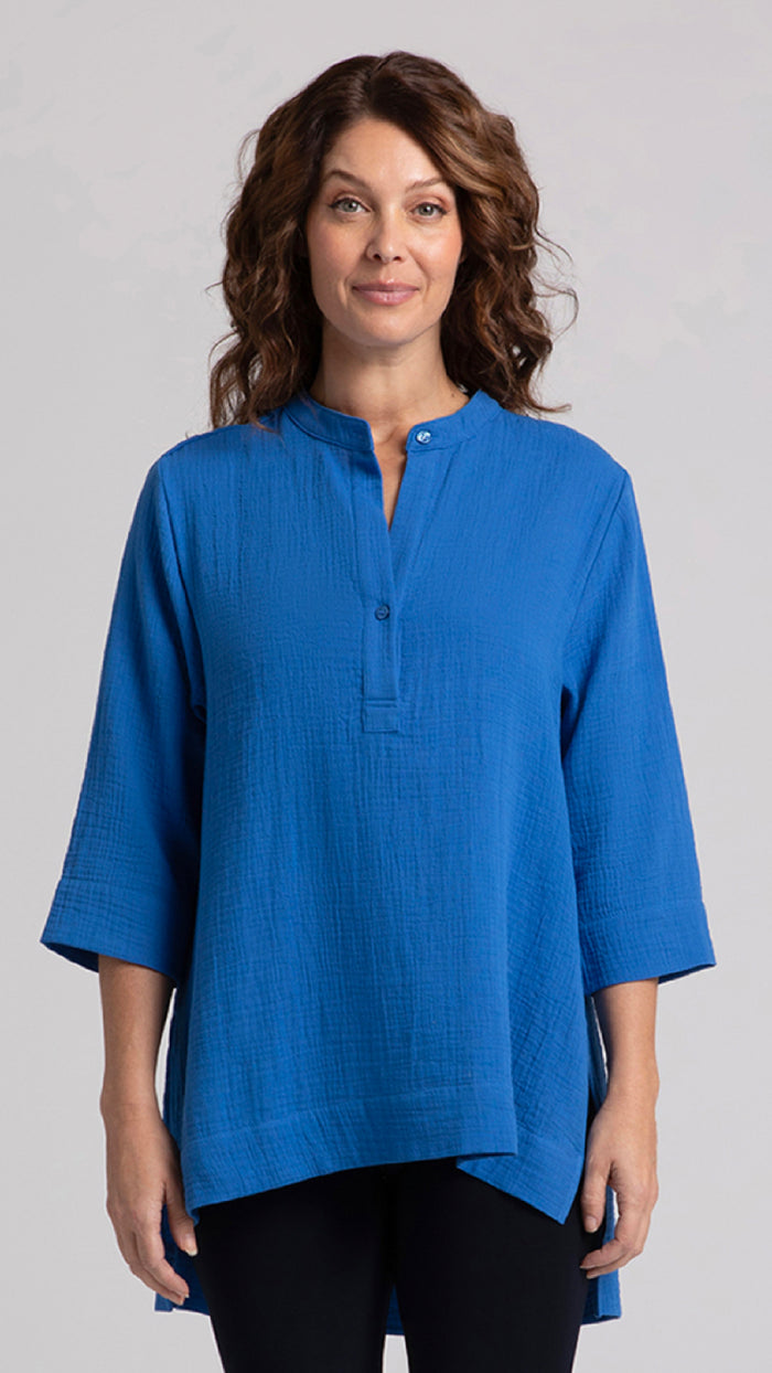Cotton Gauze OverShirt, 3/4 Sleeve (selected colors  on sale)