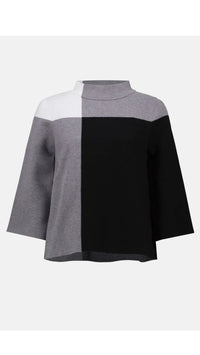 Joseph Ribkoff Jacquard Sweater Colour Blocked Skirt and Pullover Set