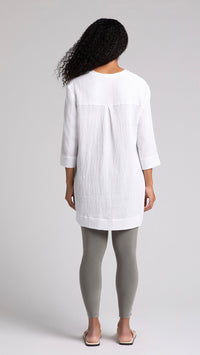 Cotton Gauze OverShirt, 3/4 Sleeve (selected colors  on sale)