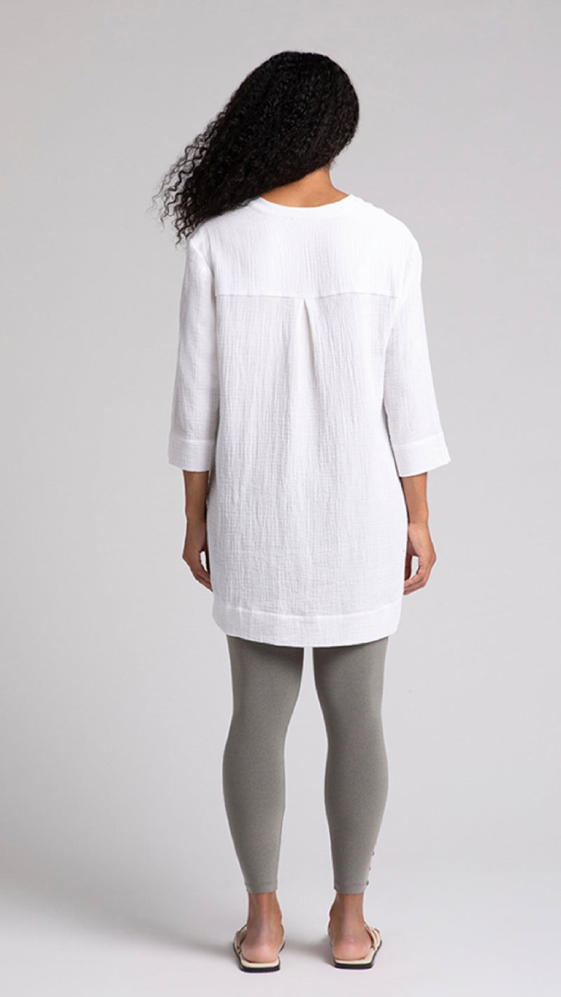 Cotton Gauze OverShirt, 3/4 Sleeve (selected colors  on sale)