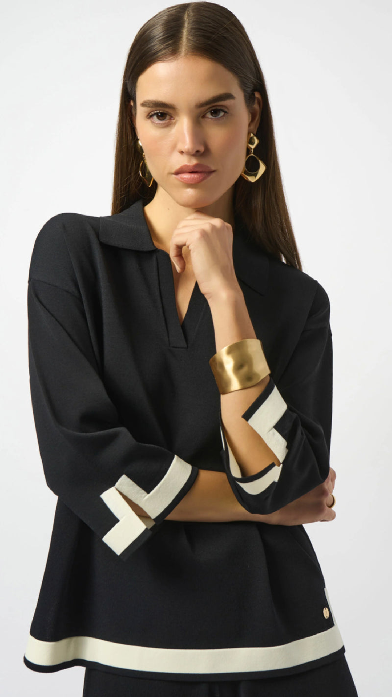 Joseph Ribkoff Sweater Knit Colour Block Top and Pant