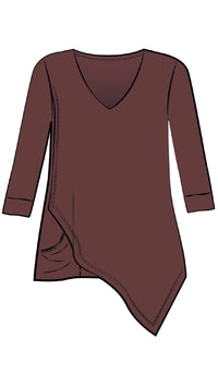 Suitable Secret Pocket Top, 3/4 Length Sleeves