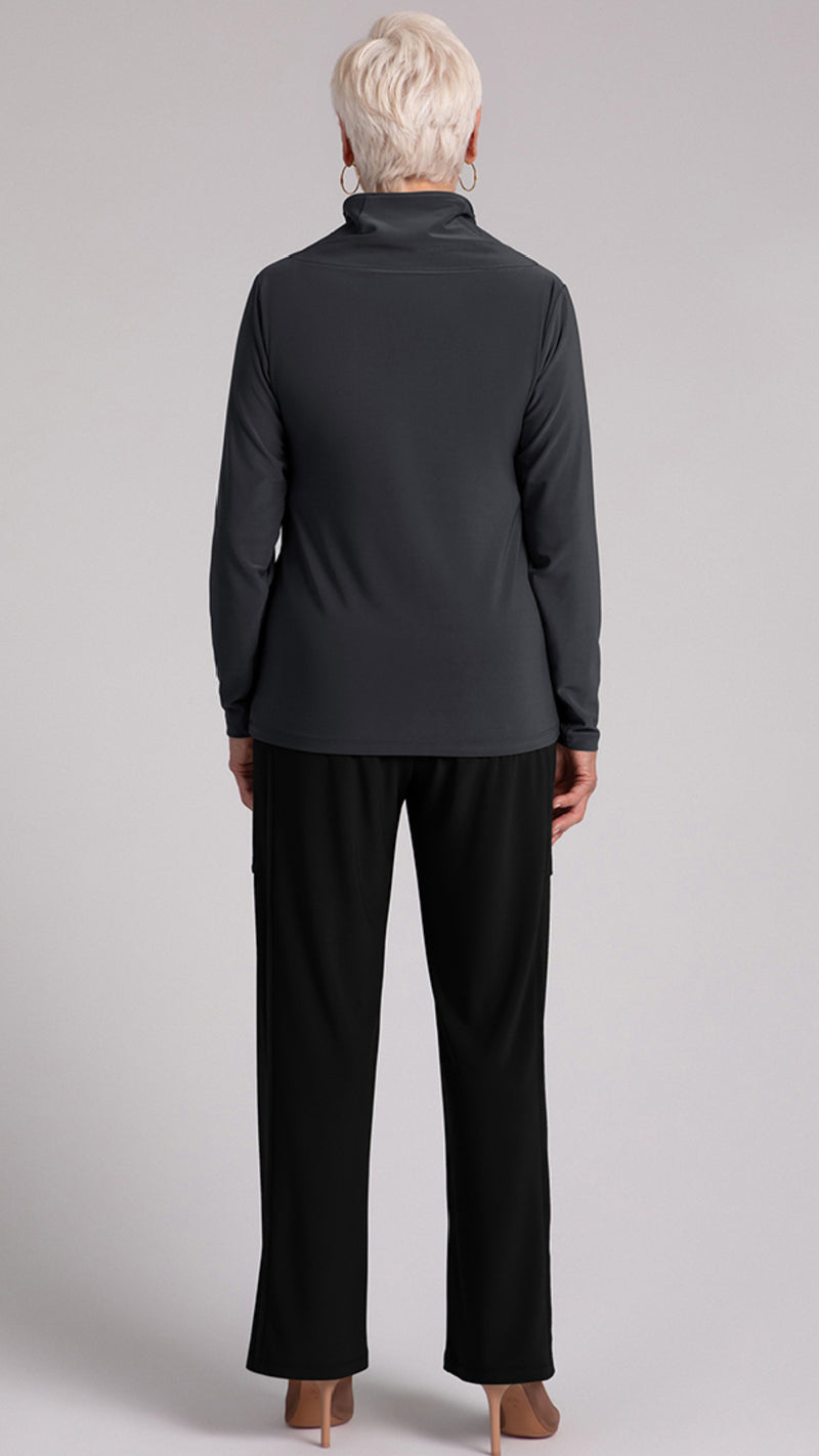 Funnel Neck Top, Long Sleeves (Sale)