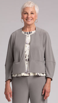 Cropped Lantern Jacket W/Zip Front (selected color on sale)