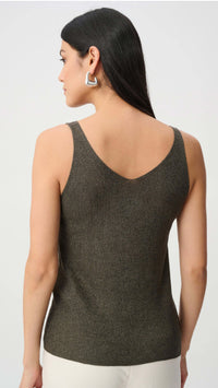 Joseph Ribkoff Metallic Knitted Camisole with Rhinestones