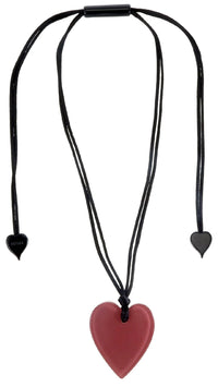 Zsiska Statement Pendant With Adjustable Cord-Heart