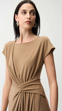 Joseph Ribkoff Silky Knit A Line Dress With Wrap Skirt (New Spring)