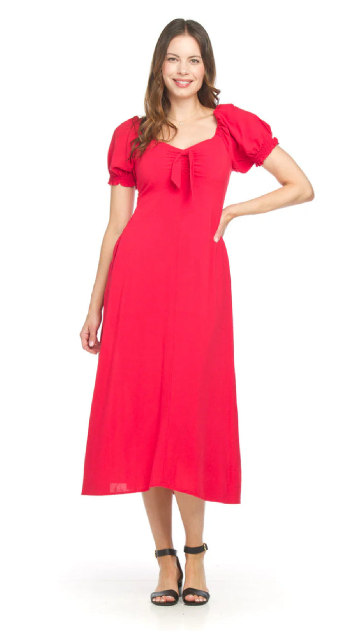 Papillon Midi Dress With Pockets And Smocked Waist