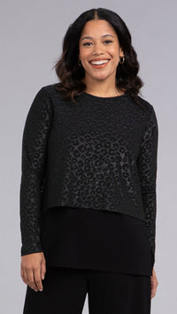 Go To Cropped T, Long Sleeve- Animal Embossed (Sale)