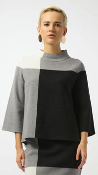 Joseph Ribkoff Jacquard Sweater Colour Blocked Skirt and Pullover Set