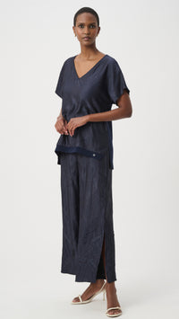 Joseph Ribkoff Pleated Satin Boxy Top or Pull-On Culotte Pants