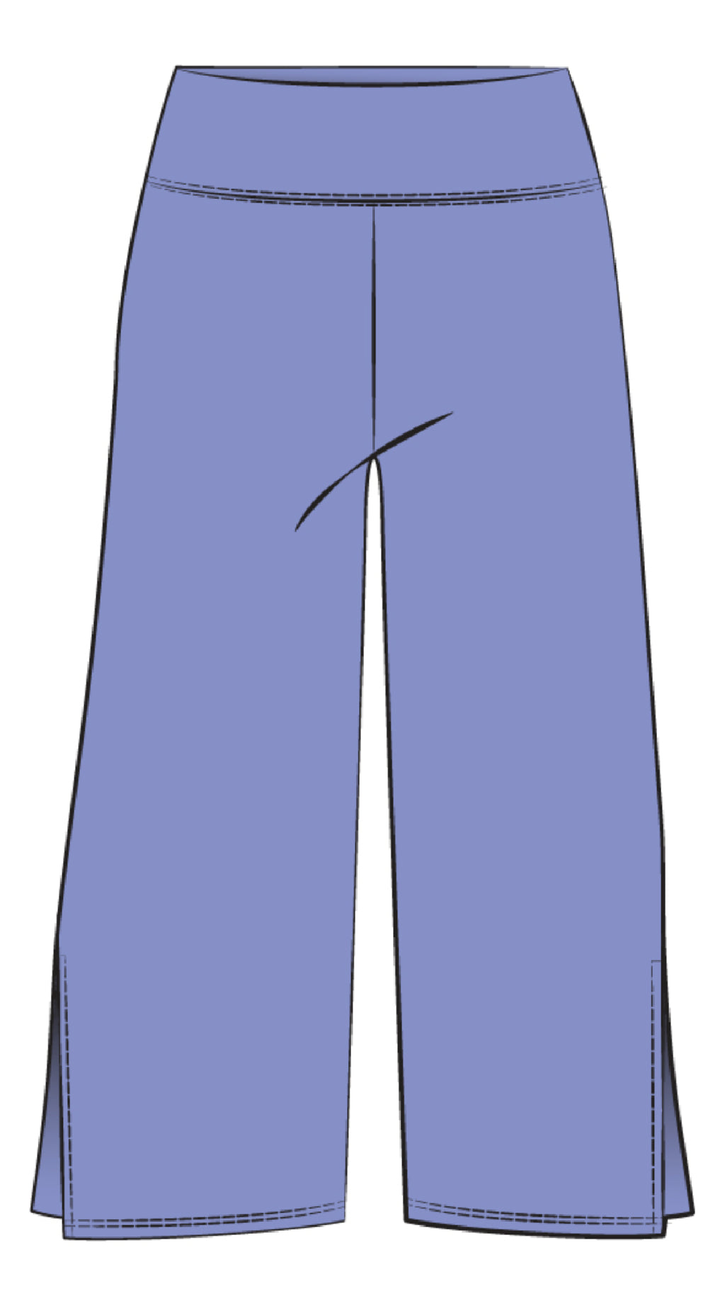 Side Slit Wide Capri