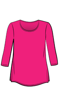 Go To Classic T-Relax, 3/4 Sleeve-Solid Colours (selected colours on Sale)