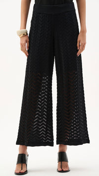 Joseph Ribkoff Viscose Jacquard Knit Chevron Stitch Relaxed Tunic Top and Culotte Pants