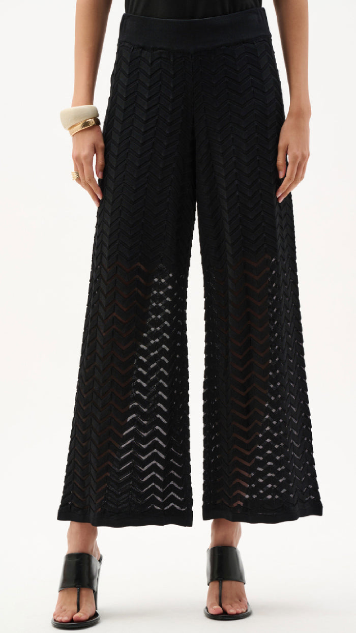 Joseph Ribkoff Viscose Jacquard Knit Chevron Stitch Relaxed Tunic Top and Culotte Pants